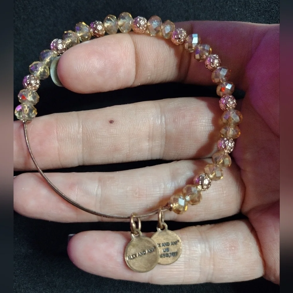 Alex And Ani Splendor Caramel Beaded Bangle Bracelet - Picture 7 of 8